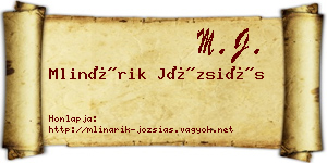 Mlinárik Józsiás névjegykártya